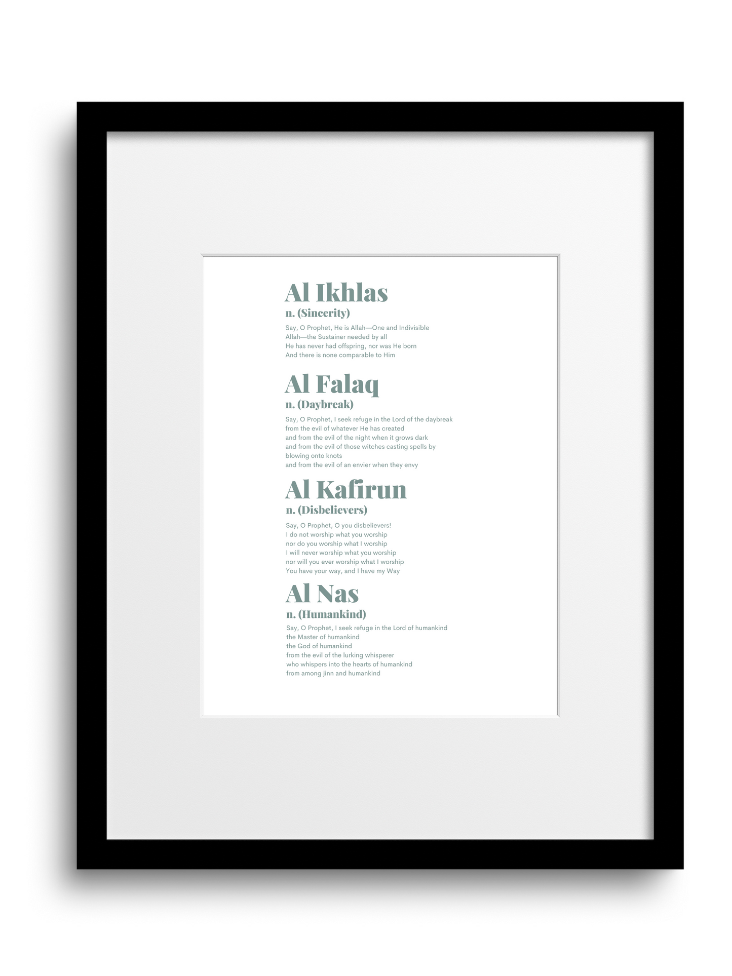 Four “QULs” | Quran | English Translation | Blue