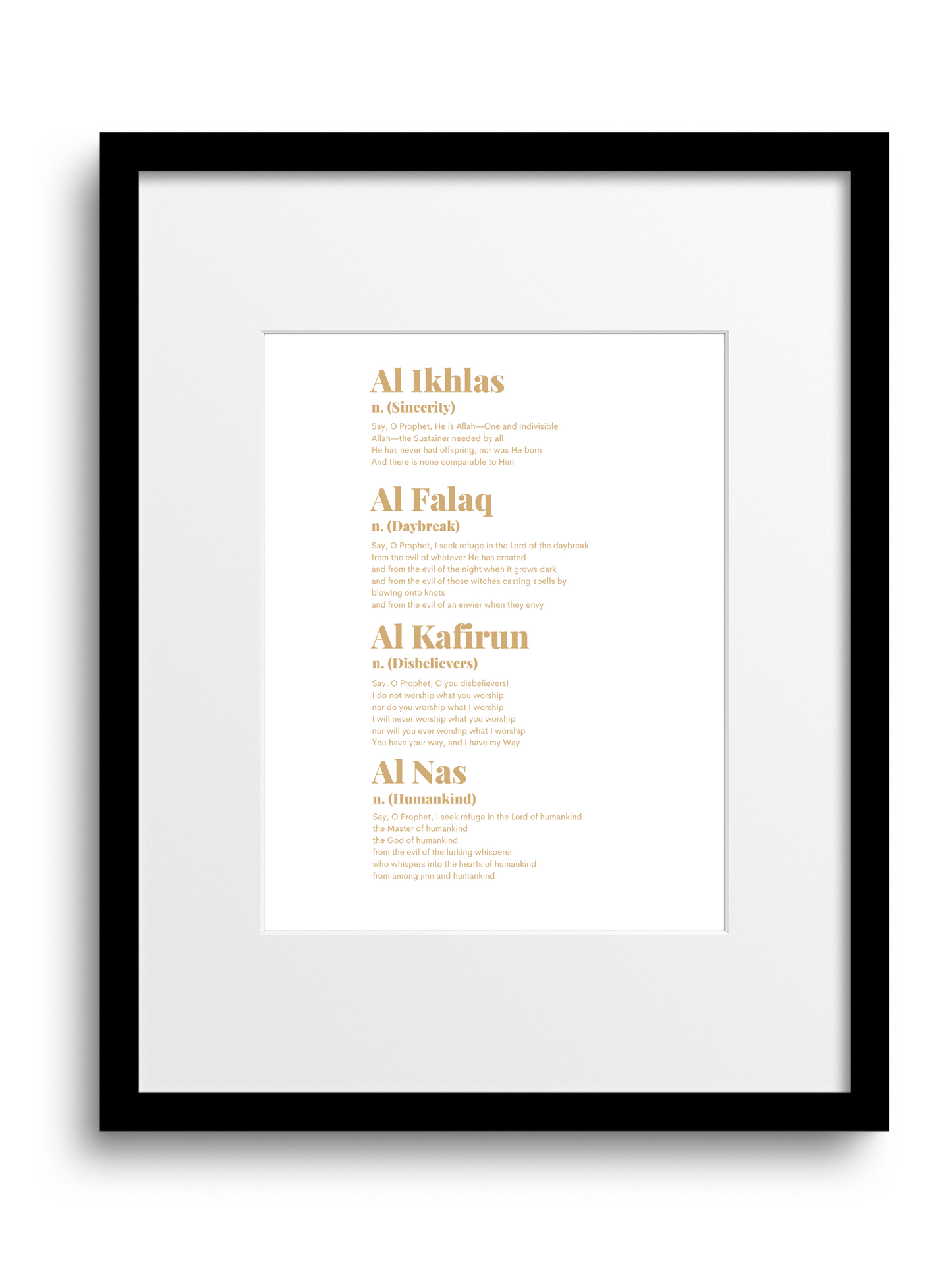Four “QULs” | Quran | English Translation | White