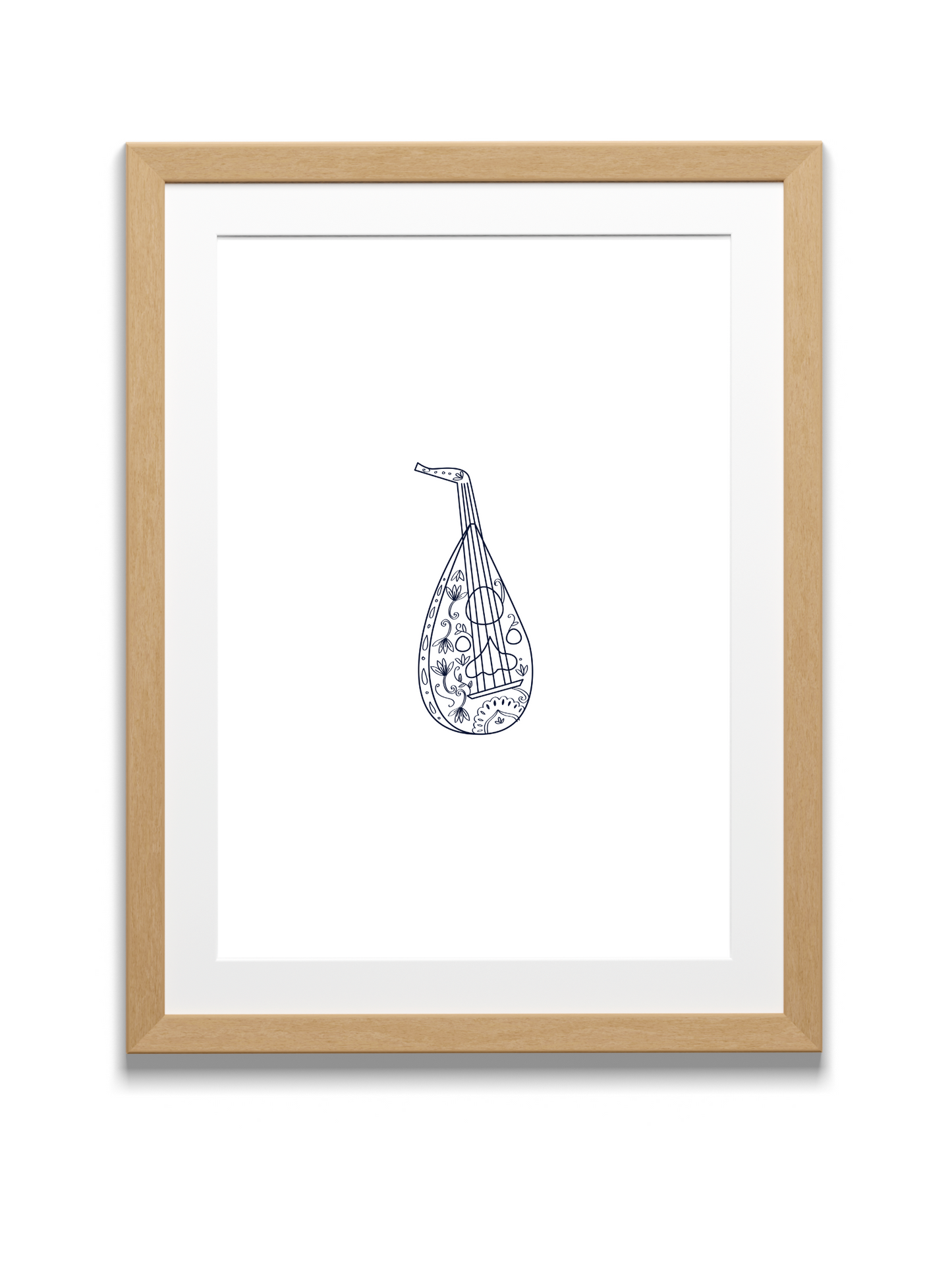 Oud Musical Instrument | Wall Art | Blue