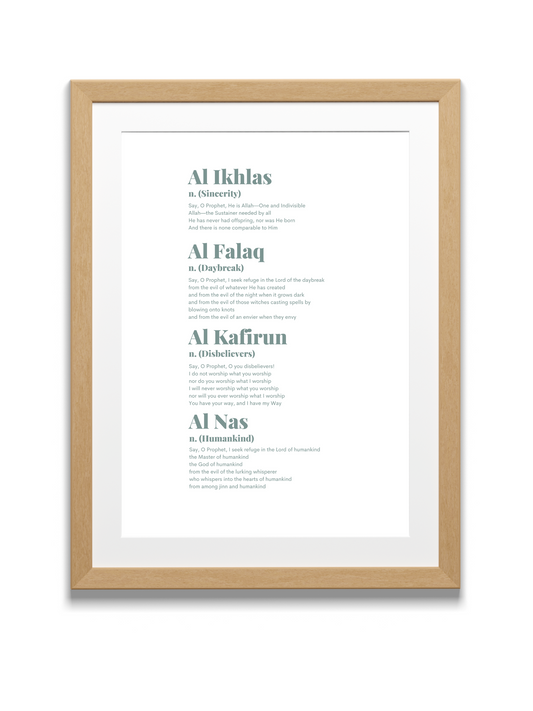 Four “QULs” | Quran | English Translation | Blue
