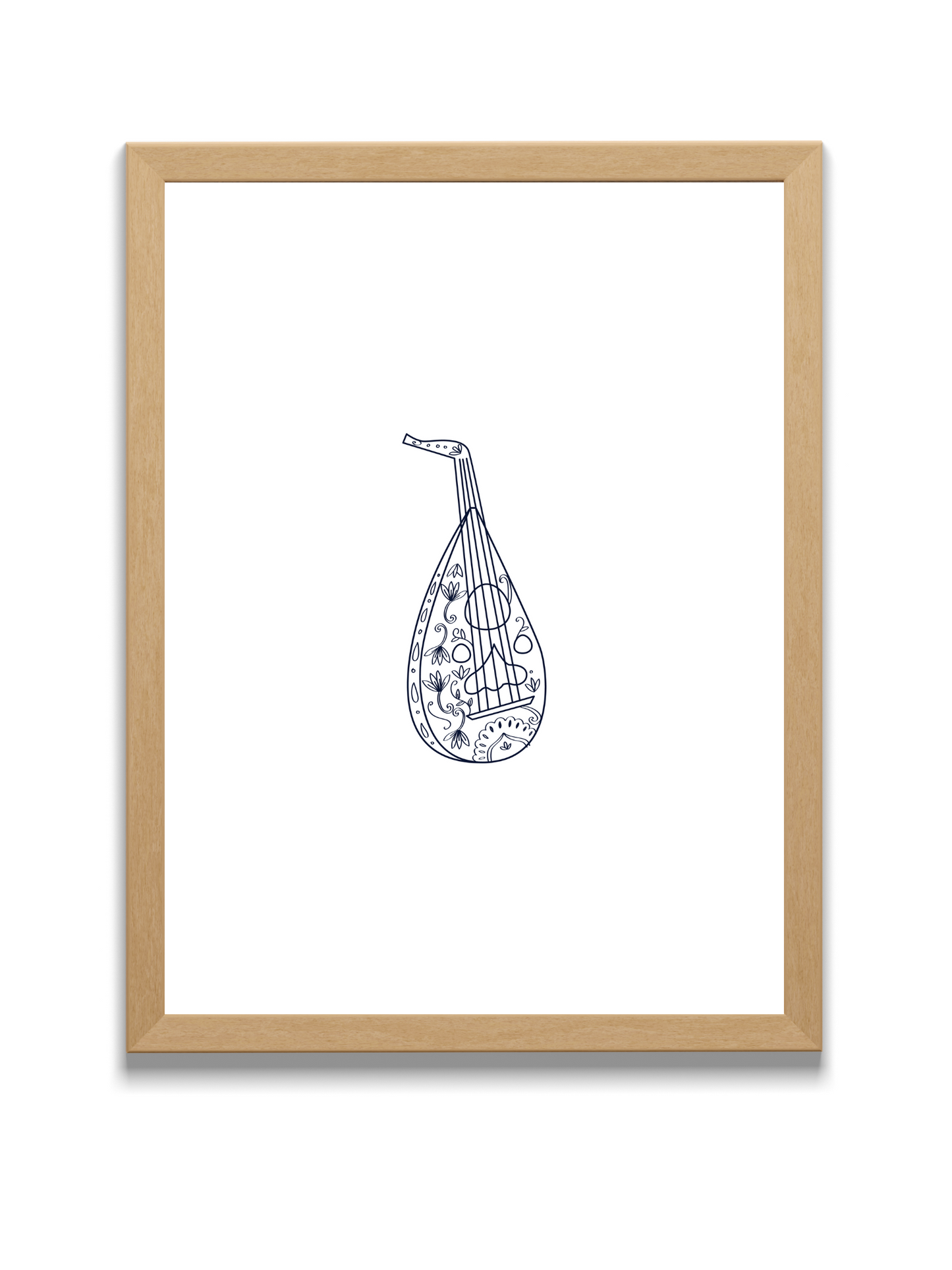 Oud Musical Instrument | Wall Art | Blue