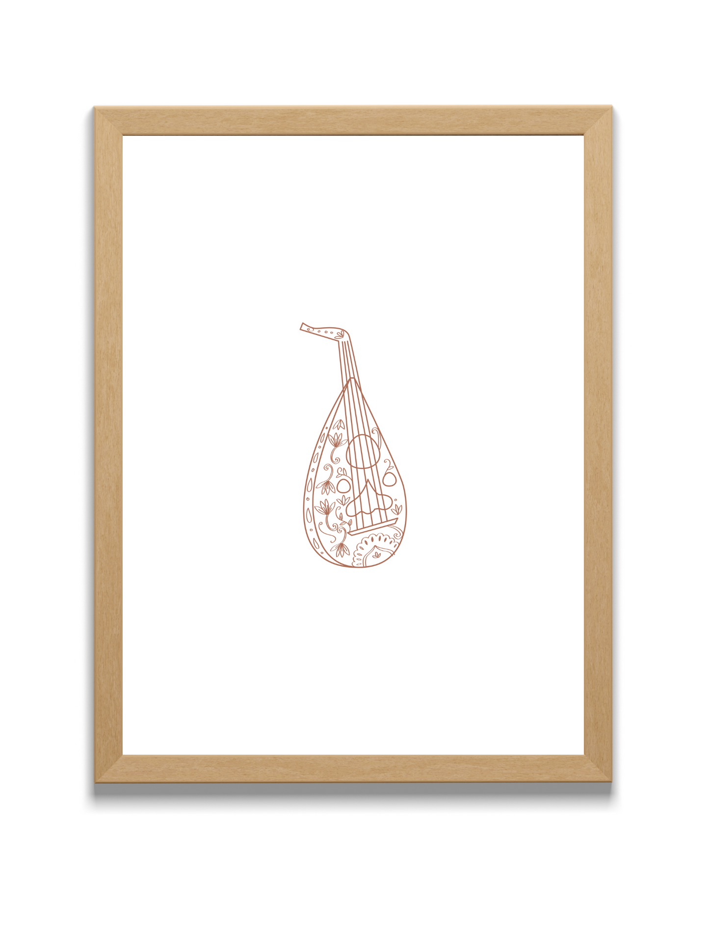 Oud Musical Instrument | Wall Art | Beige