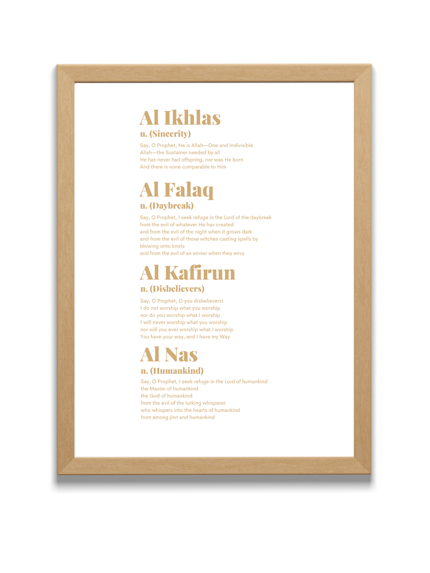 Four “QULs” | Quran | English Translation | White