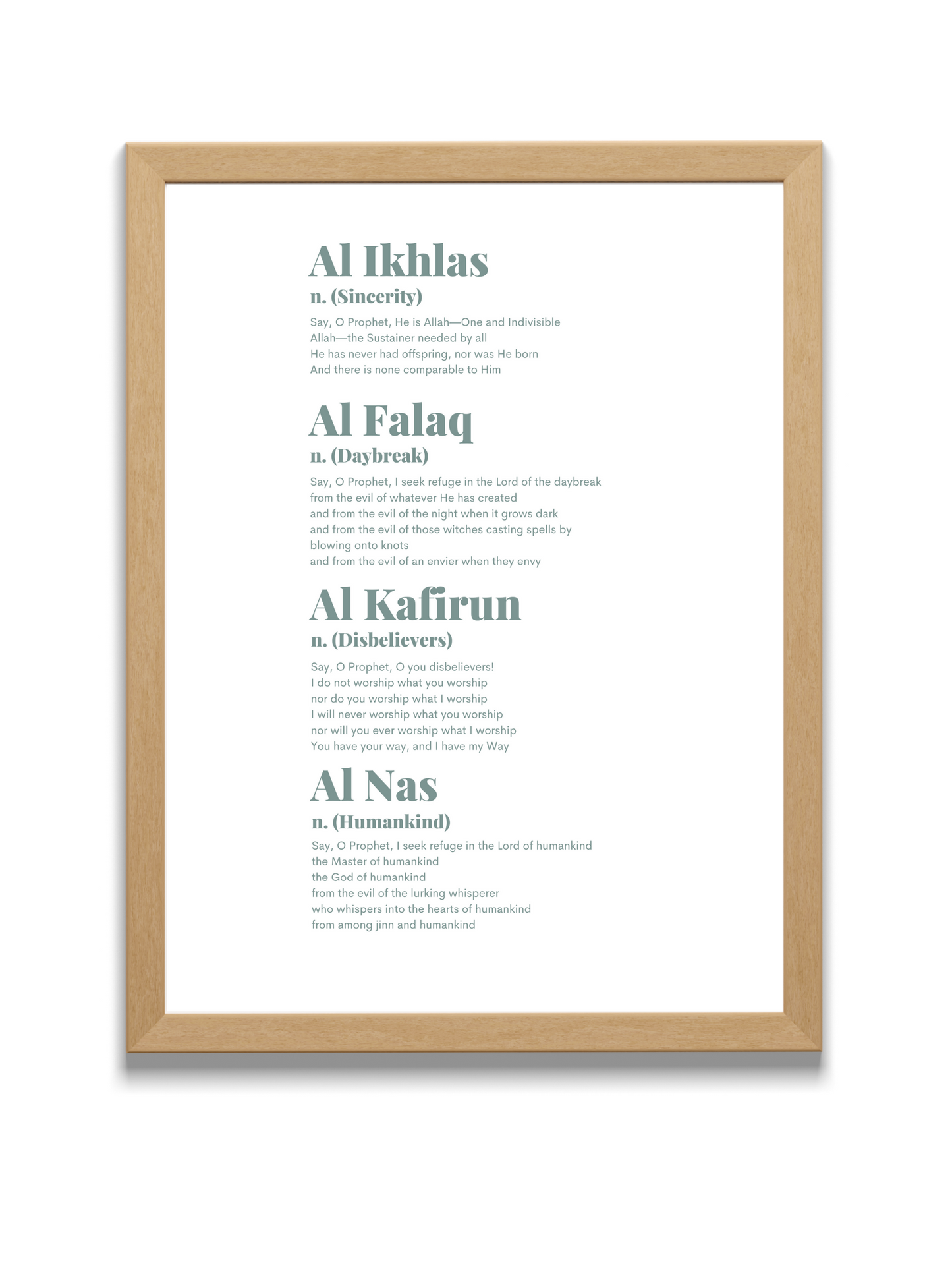 Four “QULs” | Quran | English Translation | Blue