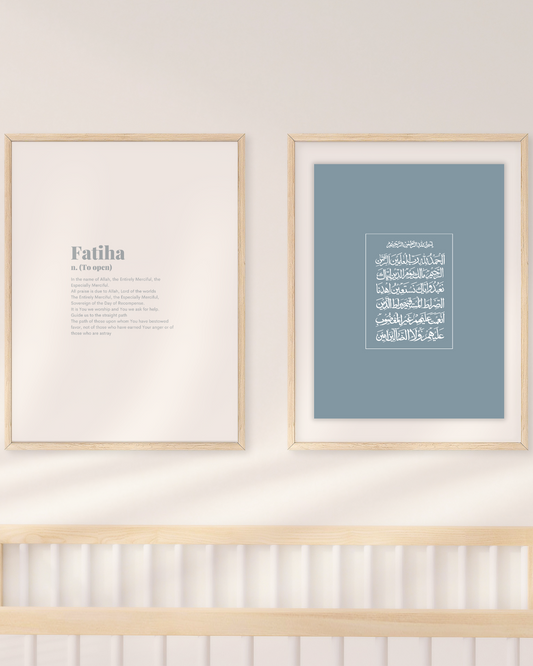 Fatiha | 1:1 Quran | Naskh Arabic Calligraphy Style | Blue